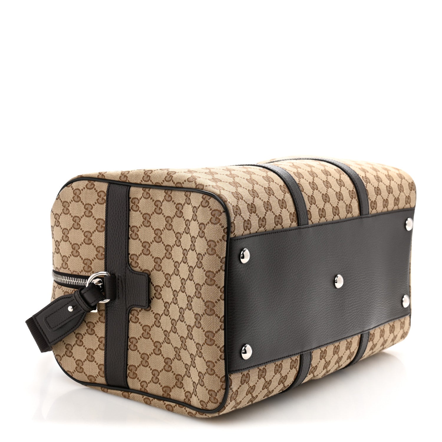 Gucci Monogram Dollar Calfskin Boston Duffle Bag Beige Ebony Testa di Moro Marrone Scuro 3 of 9