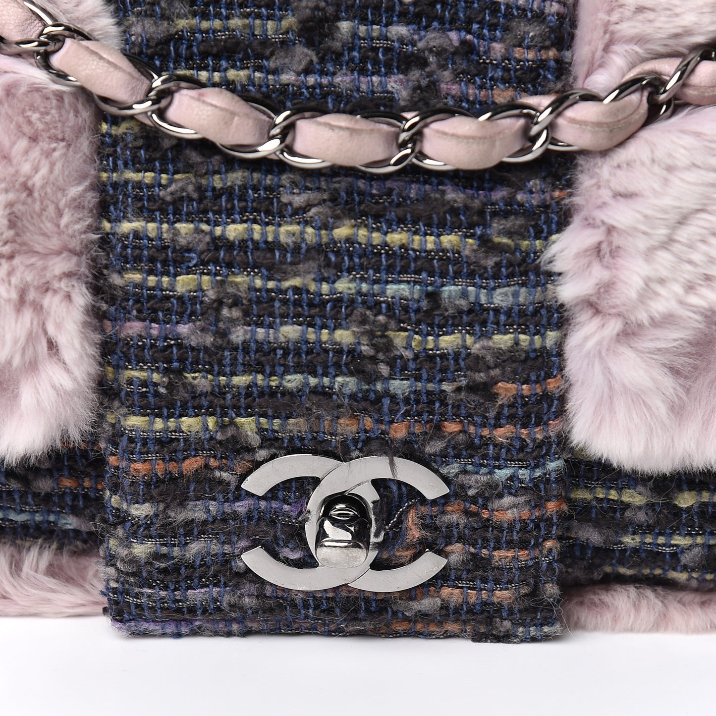 Rabbit Fur Tweed Lizard Small Fantasy Flap Lilac