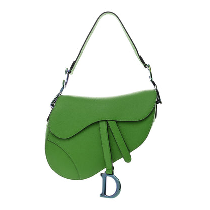 Christian Dior Grained Calfskin Saddle Bag Green 1 of 10