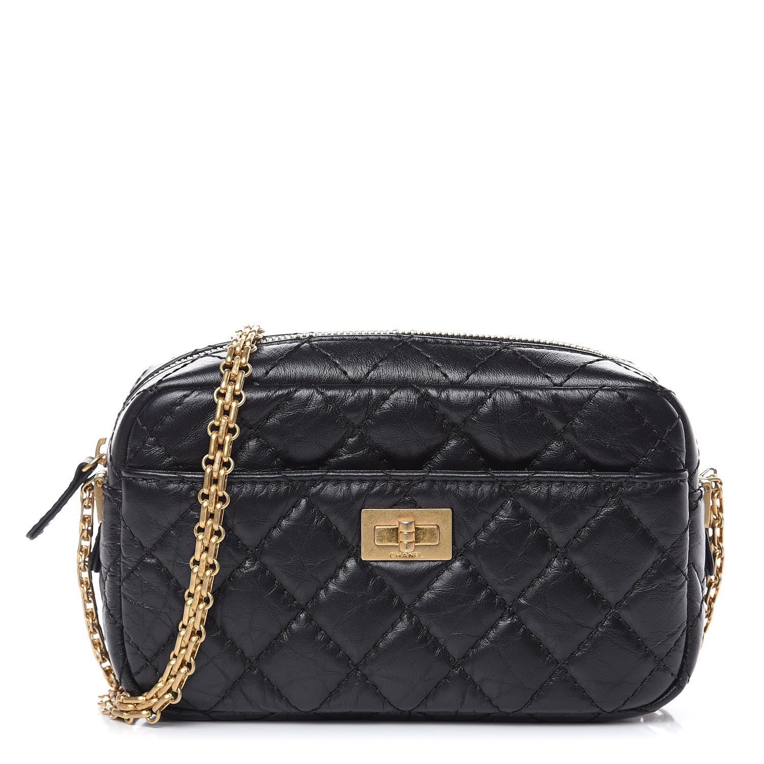 Chanel Aged Calfskin Quilted Mini Reissue Camera Case Black 1 of 10