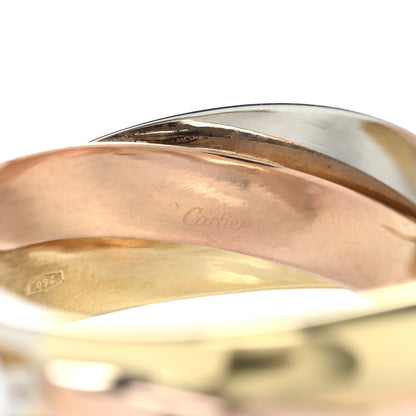 Cartier 18K Pink Yellow White Gold Classic Trinity Hoop Earrings 4 of 4