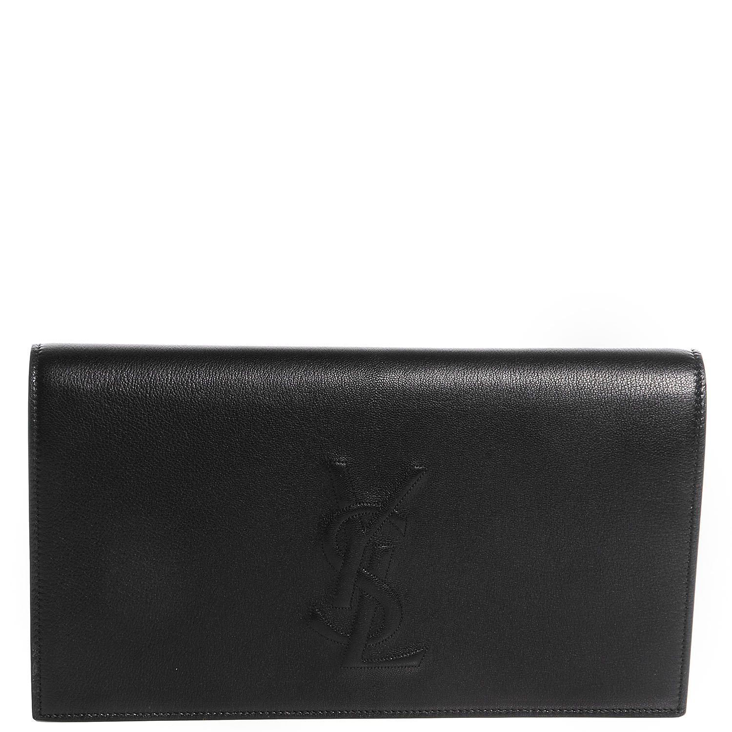 Saint Laurent Goatskin Monogram Large Belle De Jour Clutch Black 1 of 7
