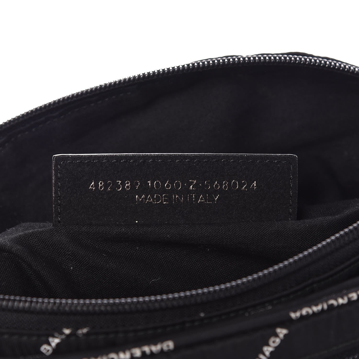Balenciaga Twill Nylon Allover Logo Explorer Beltpack Black White 8 of 8