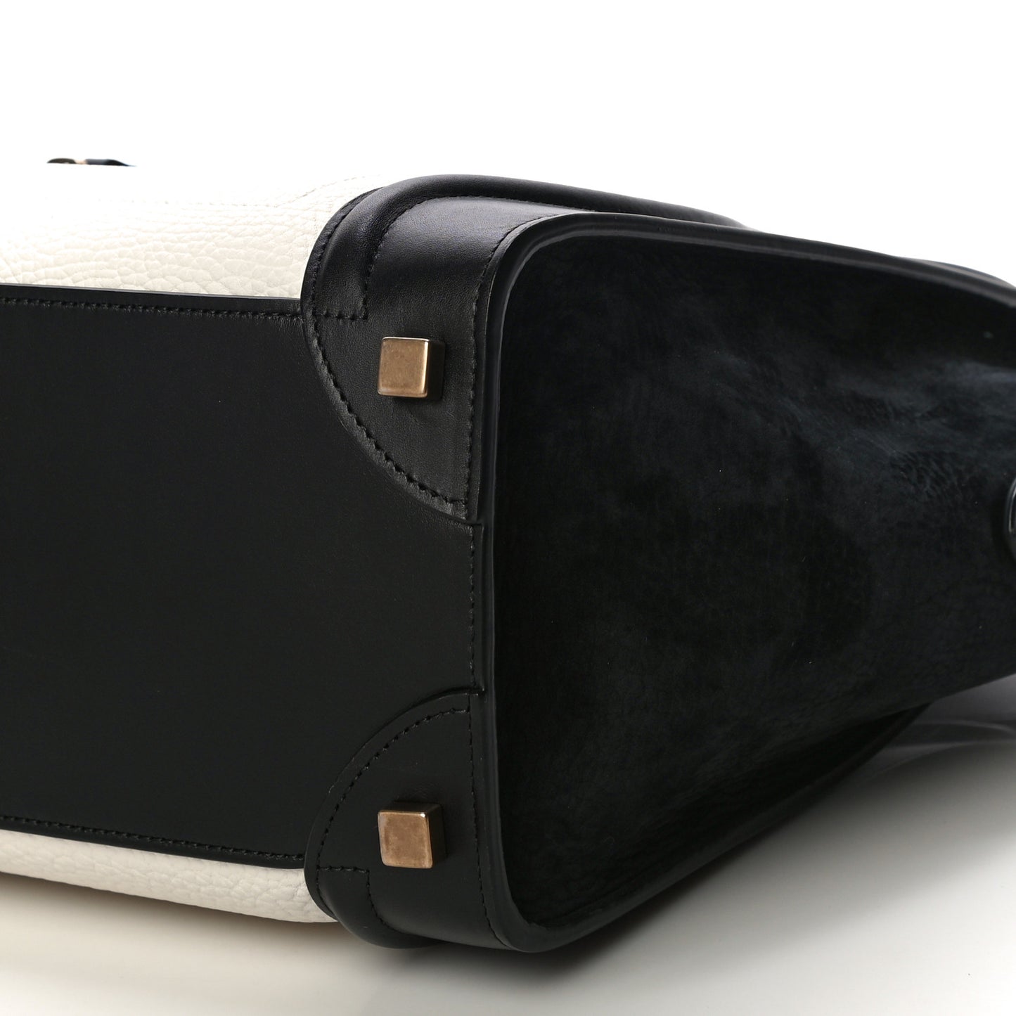Bullhide Calfskin Micro Bi-Color Luggage Black White