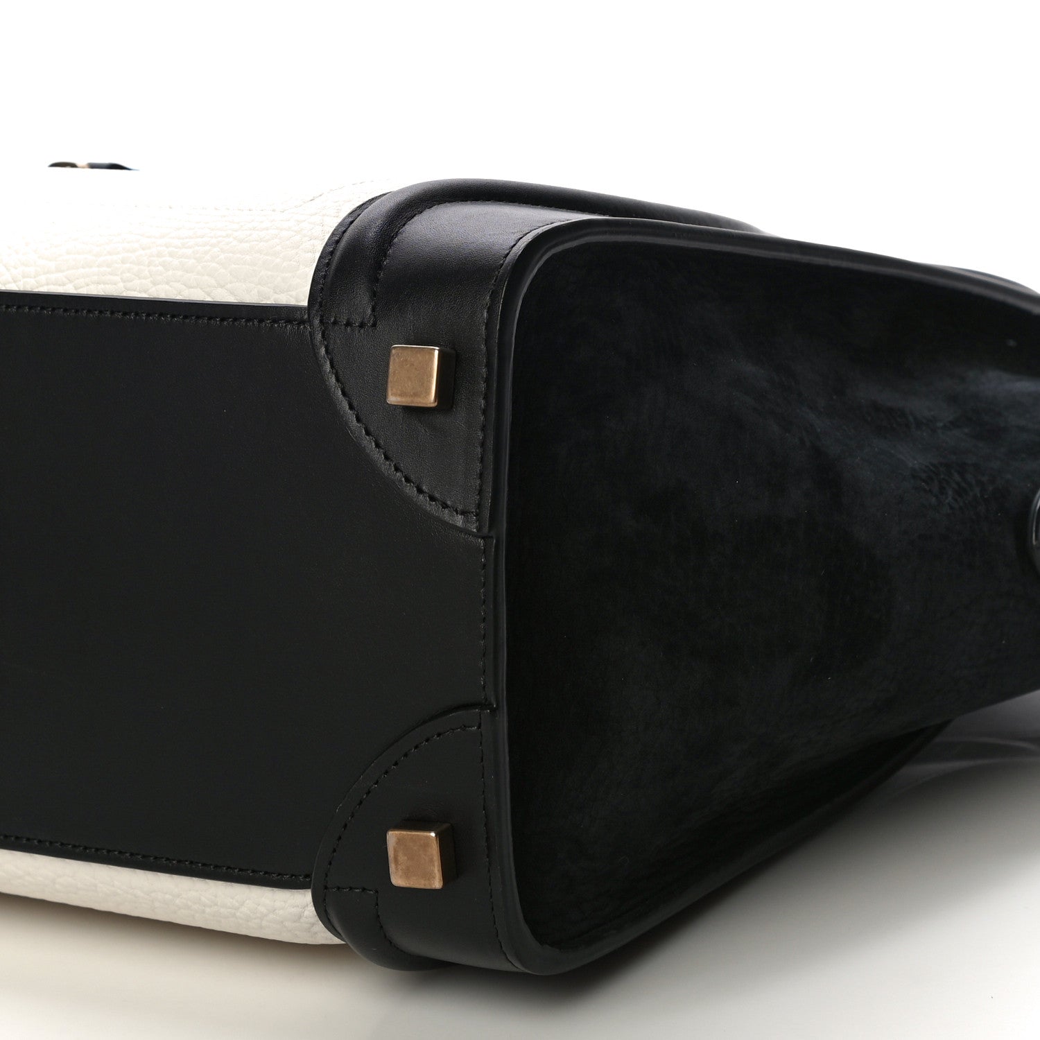 Celine Bullhide Calfskin Micro Bi-Color Luggage Black White 9 of 9