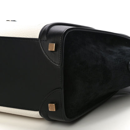 Celine Bullhide Calfskin Micro Bi-Color Luggage Black White 9 of 9