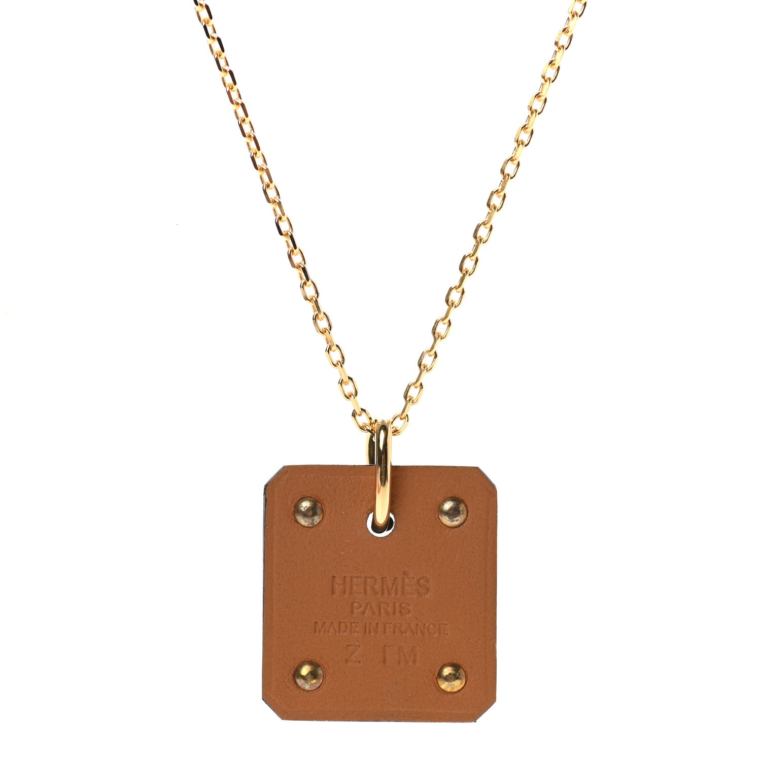 Hermes Gold Plated Swift As De Coeur Necklace Black 4 of 6