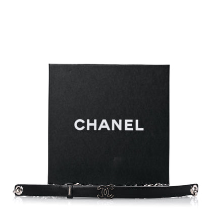 Chanel Lambskin CC Chain Belt 85 34 Black Silver 7 of 7