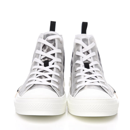 Christian Dior Canvas Leopard Print Mens B23 High Top Sneakers 46 White 2 of 9