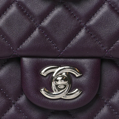 Chanel Lambskin Quilted Mini Rectangular Flap Dark Purple 9 of 11