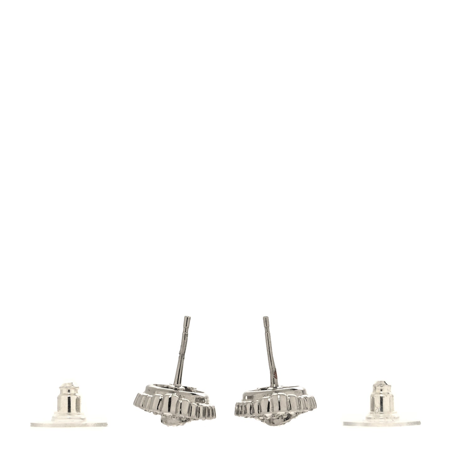 Crystal CC Oval Earrings Silver