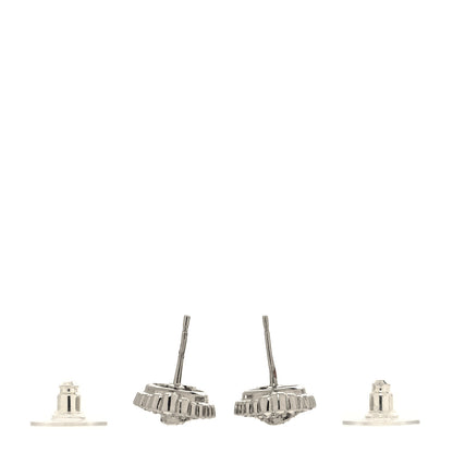 Chanel Crystal CC Oval Earrings Silver 3 of 4