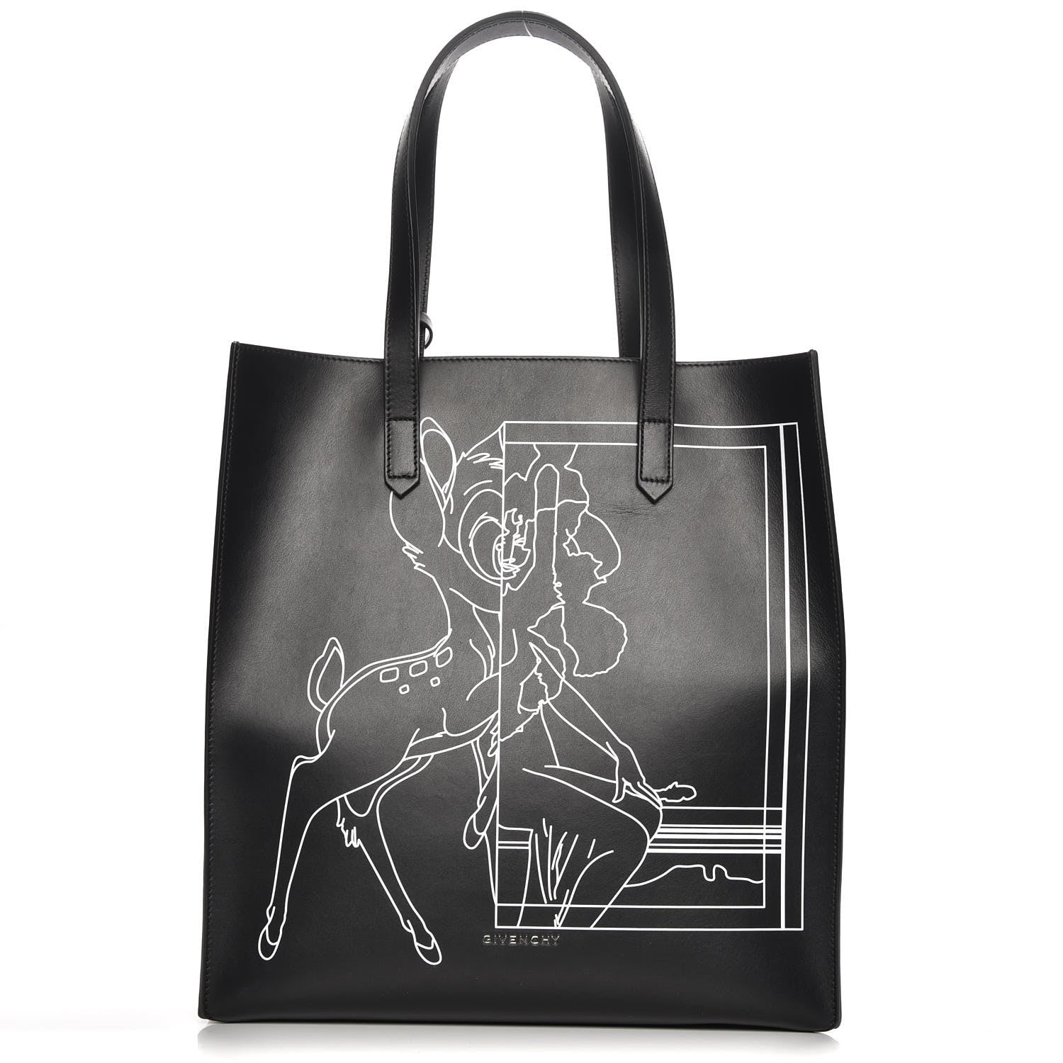 Givenchy Calfskin Bambi Print Medium Stargate Shopper Tote Black 1 of 9