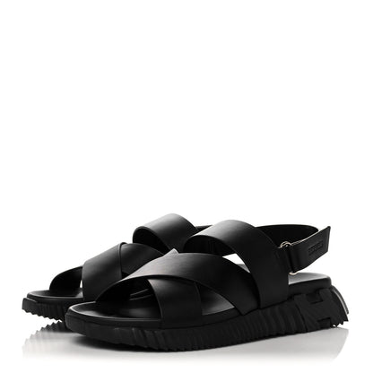 Hermes Calfskin Goatskin Mens Electric Sandals 42.5 Black 3 of 13