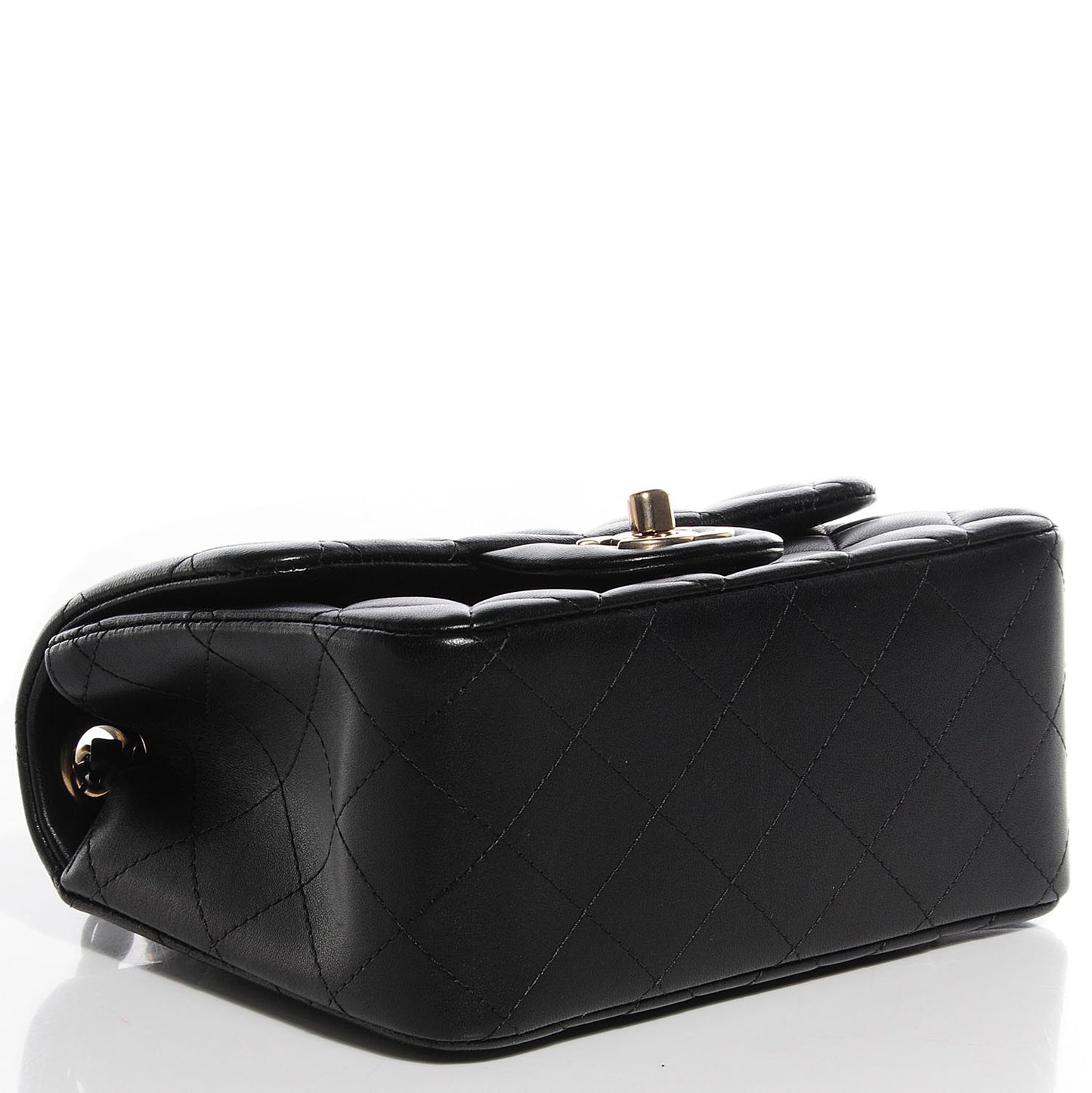 Lambskin Quilted Mini Square Flap Black
