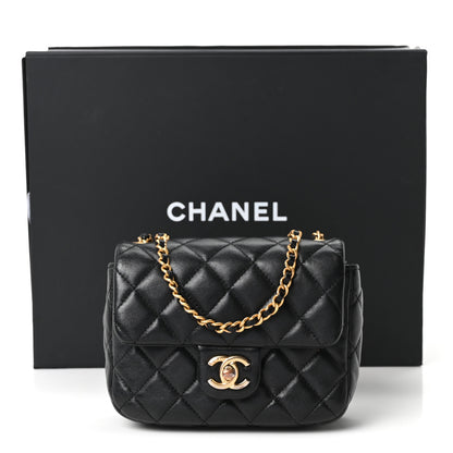 Chanel Lambskin Enamel Quilted Mini Coco Hearts Square Flap Black 11 of 11