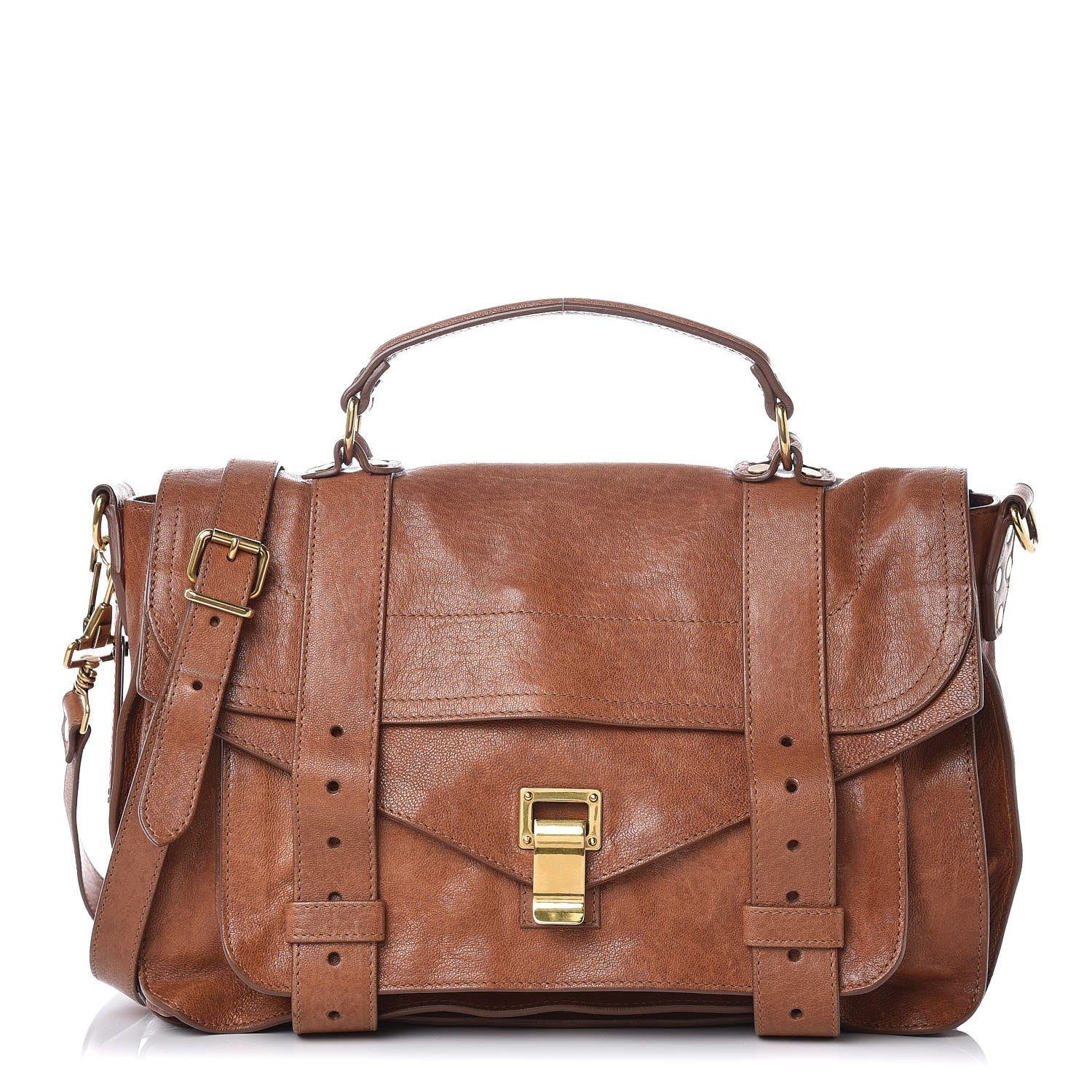 Proenza Schouler Lambskin Medium PS1 Satchel Saddle 1 of 7