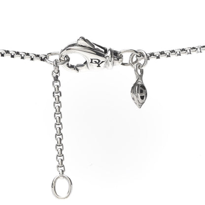 David Yurman Sterling Silver Diamond Black Onyx 9mm Chatelaine Pave Bezel Pendant Necklace 5 of 5