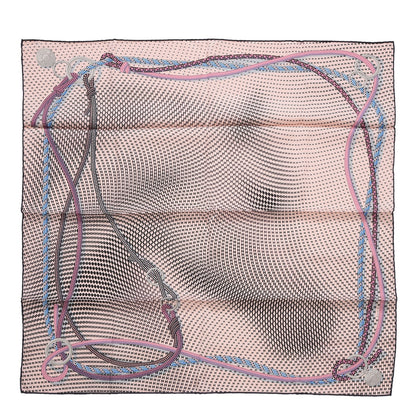 Hermes Silk Cheval Mirage Scarf 70 Rose Poudre Noir Gris 1 of 7