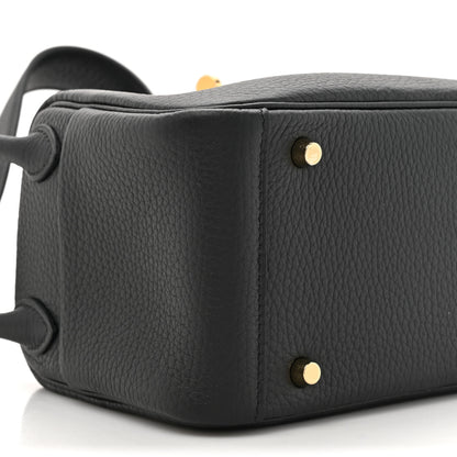 Hermes Taurillon Clemence Mini Lindy 20 Black 9 of 11