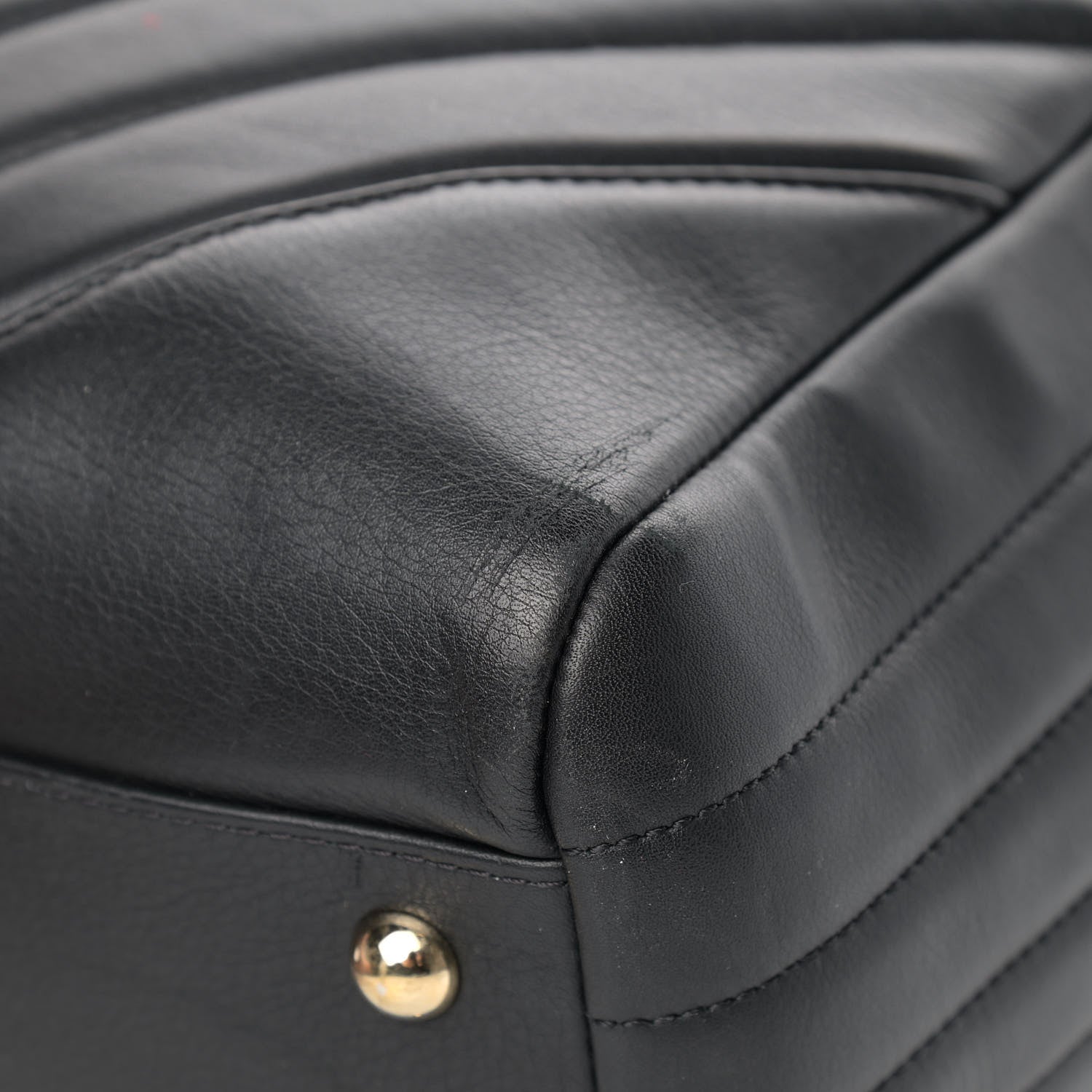 Chanel Calfskin Chevron Quilted Large Shopping Tote Black 8 of 15