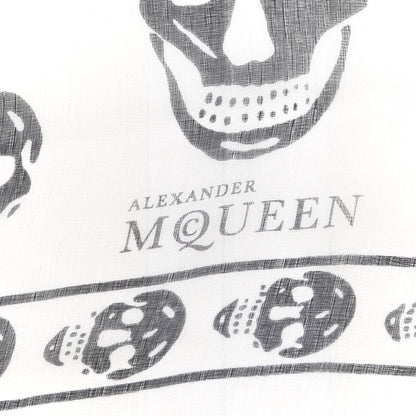 Alexander McQueen Silk Chiffon Skull Scarf Ivory Black 2 of 3