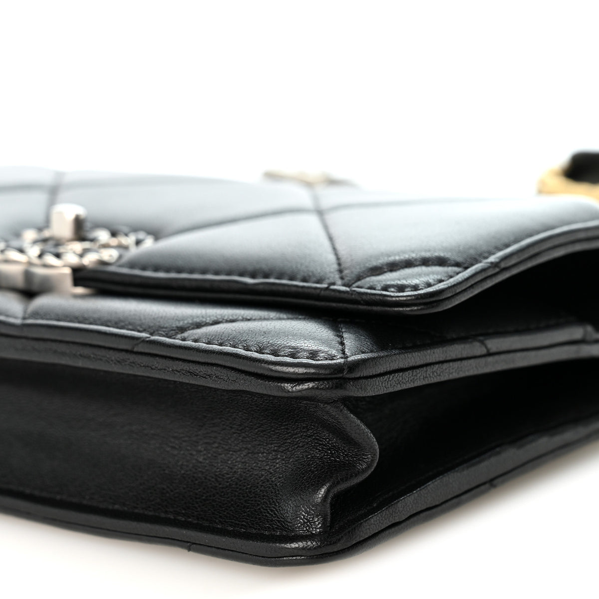 Chanel Lambskin Quilted Chanel 19 Wallet On Chain WOC Black 11 of 11