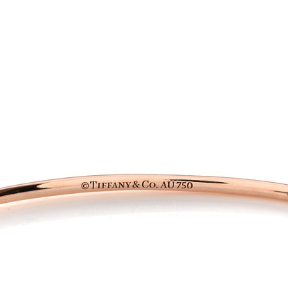 Tiffany 18K Rose Gold Diamond Metro Hinged Bangle Bracelet 3 of 3