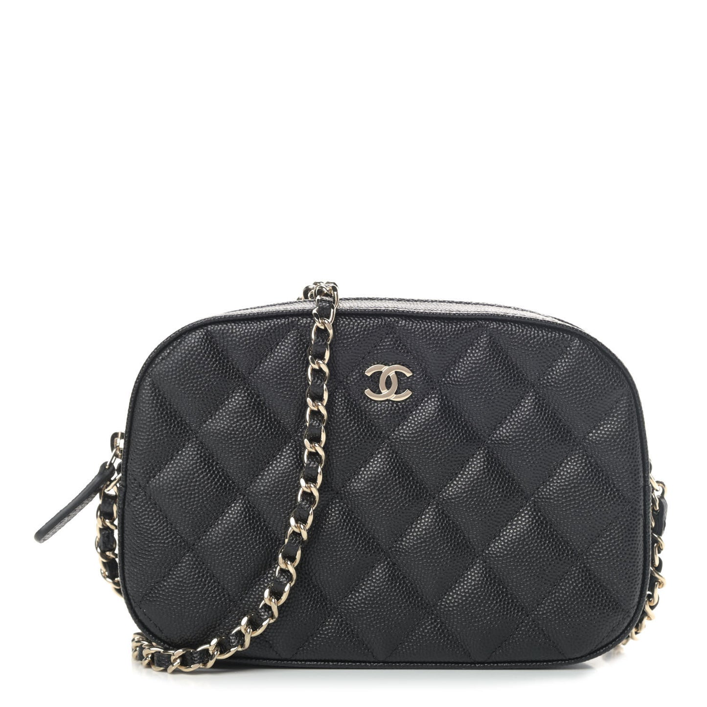 Caviar Quilted Vanity With Chain Black