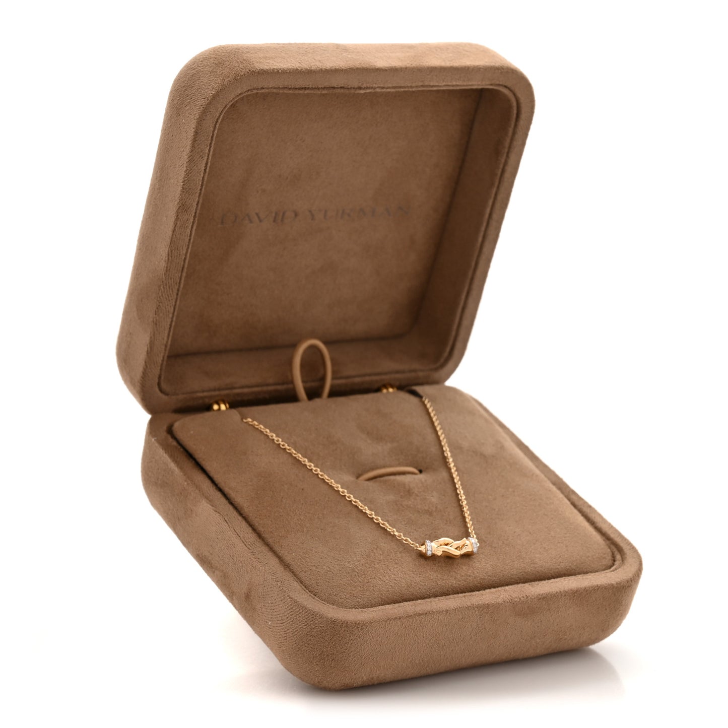 18K Yellow Gold Diamond Buckle Necklace