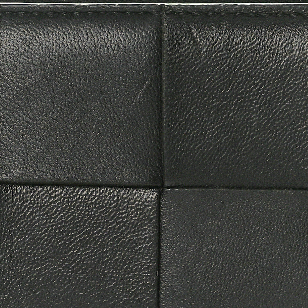 Bottega Veneta Nappa Maxi Intrecciato Medium Bi-Fold Zip Wallet Black 8 of 9