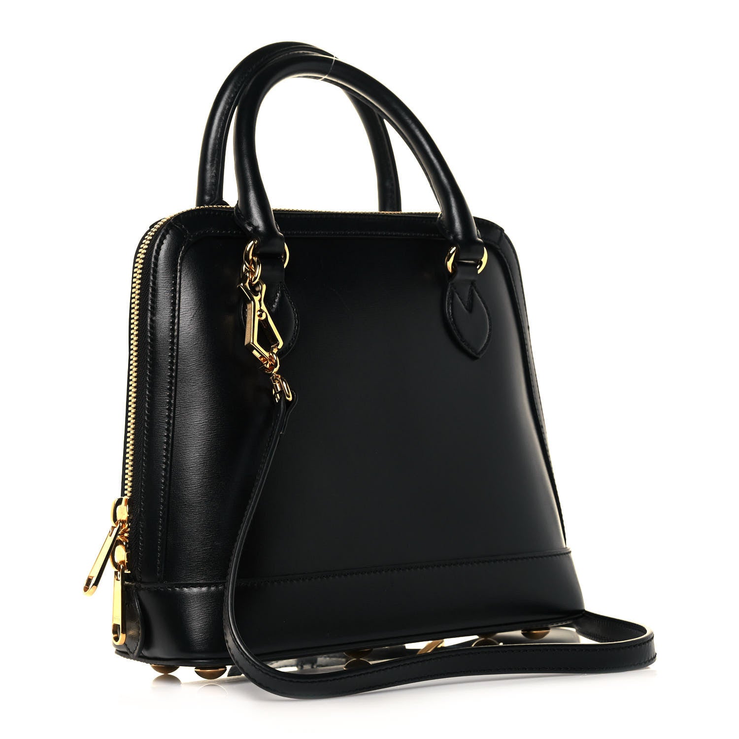 Gucci Boarded Plutone Calfskin Small Horsebit 1955 Top Handle Bag Black 2 of 11
