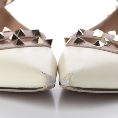 Valentino Garavani Calfskin Rockstud Cage Ballerina Flats 40 Light Ivory Poudre 16 of 16