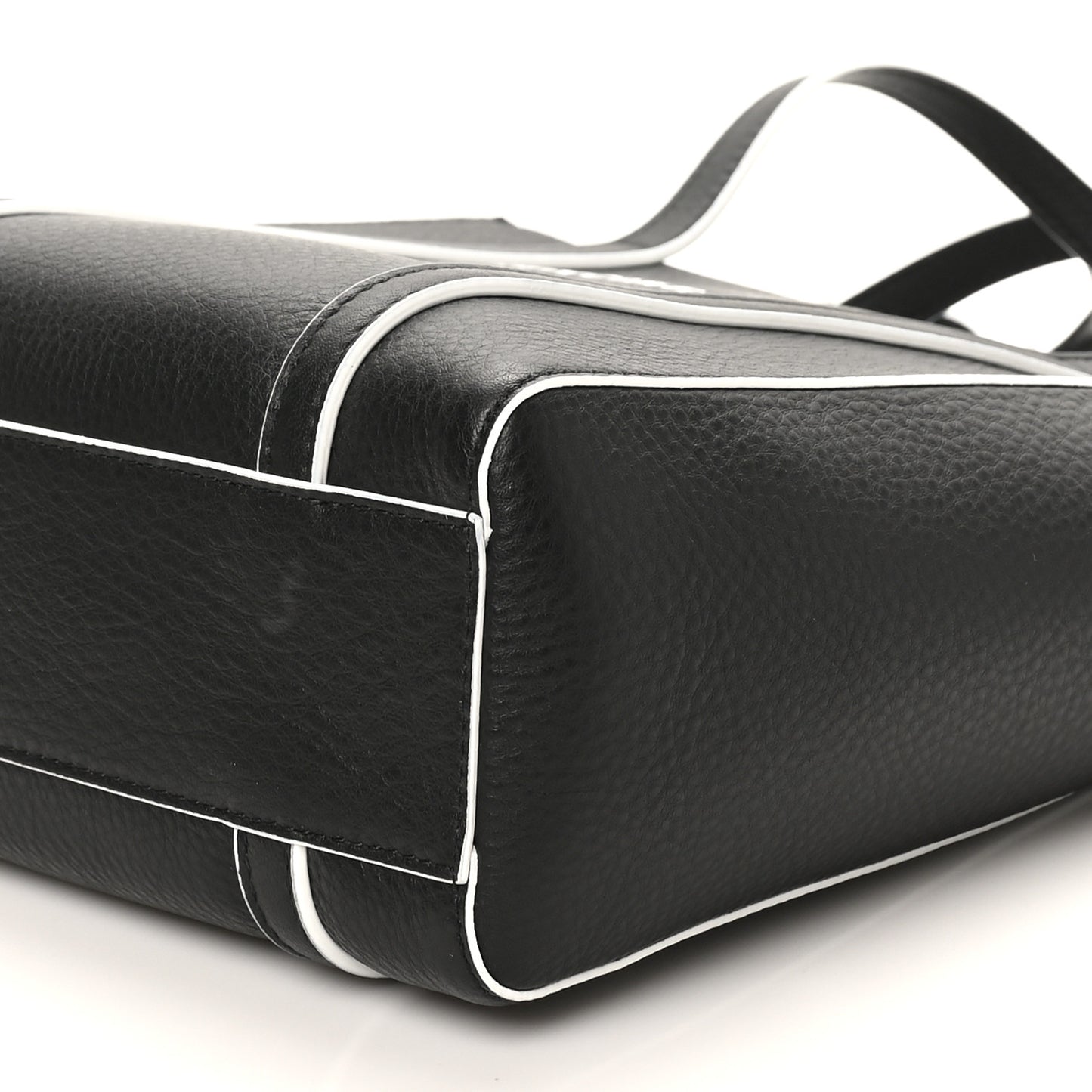 Smooth Calfskin Logo Double Sided XXS Everyday Tote Black White