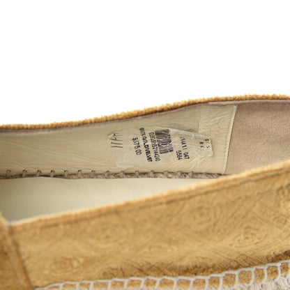 Chanel Velvet Grosgrain Quilted Camellia CC Espadrilles 41 Gold Black 10 of 12