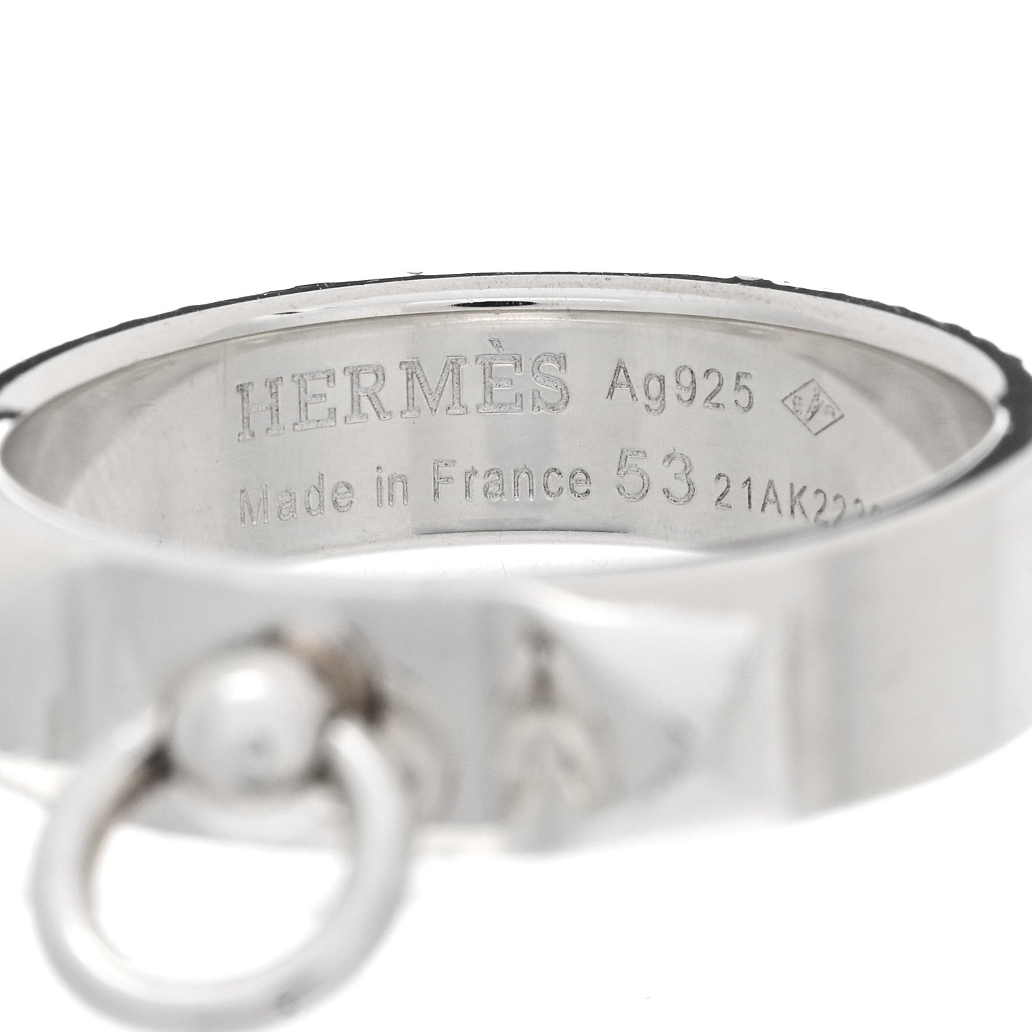 Hermes Sterling Silver PM Collier De Chien Ring 53 6.5 4 of 6