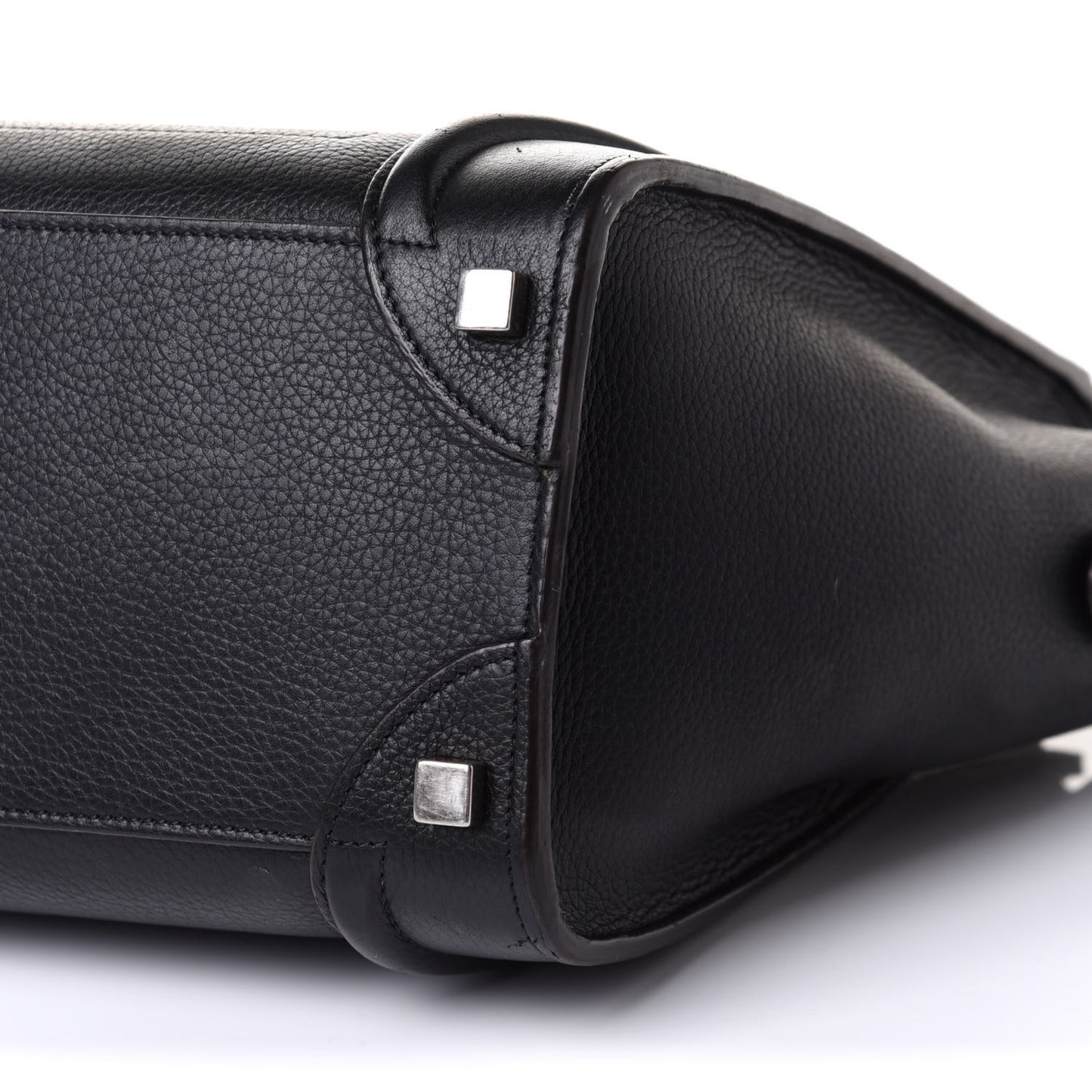 Drummed Calfskin Micro Luggage Black