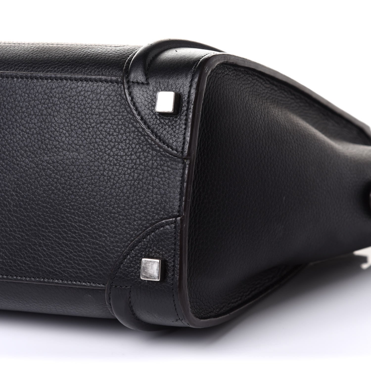 Celine Drummed Calfskin Micro Luggage Black 10 of 10
