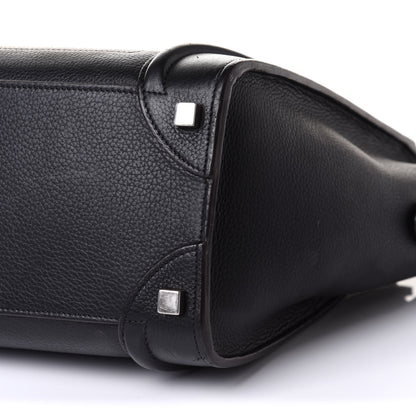 Celine Drummed Calfskin Micro Luggage Black 10 of 10