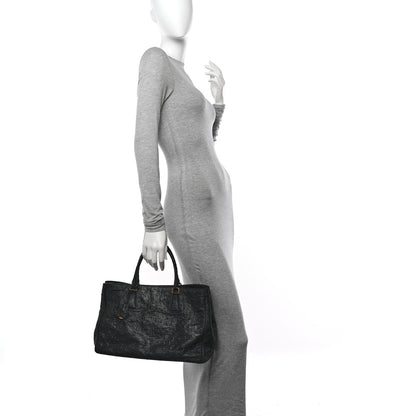 Prada Ostrich Tote Black 2 of 20