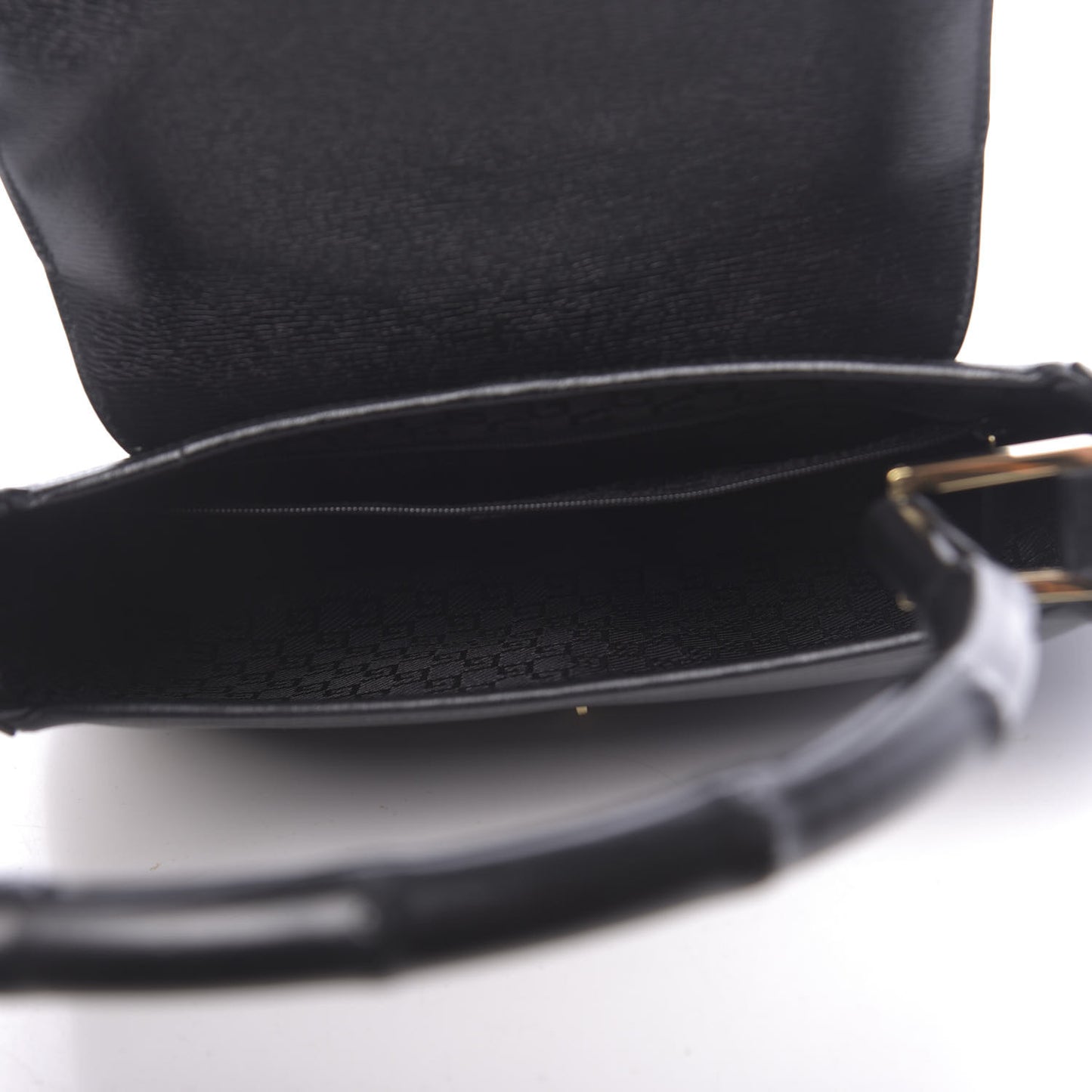 Calfskin Bamboo Handle Jackie O Hobo Black