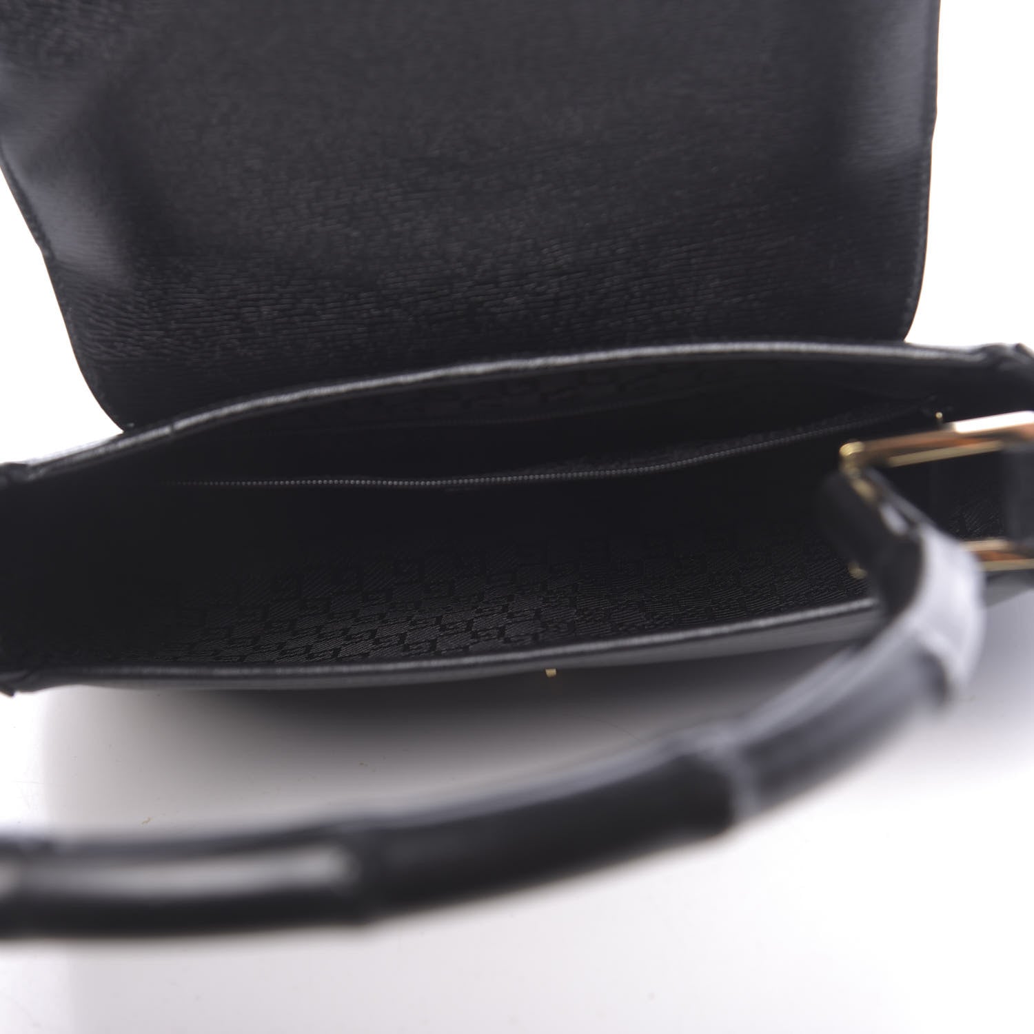 Gucci Calfskin Bamboo Handle Jackie O Hobo Black 5 of 10