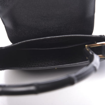 Gucci Calfskin Bamboo Handle Jackie O Hobo Black 5 of 10