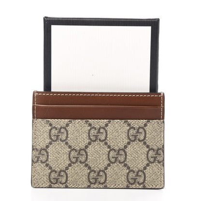 Gucci GG Supreme Monogram Calfskin Card Holder Beige Ebony Cuir 6 of 6