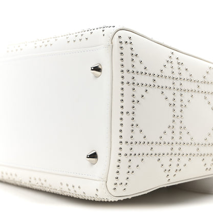 Christian Dior Lambskin Studded Cannage Medium Lady Dior White 10 of 10