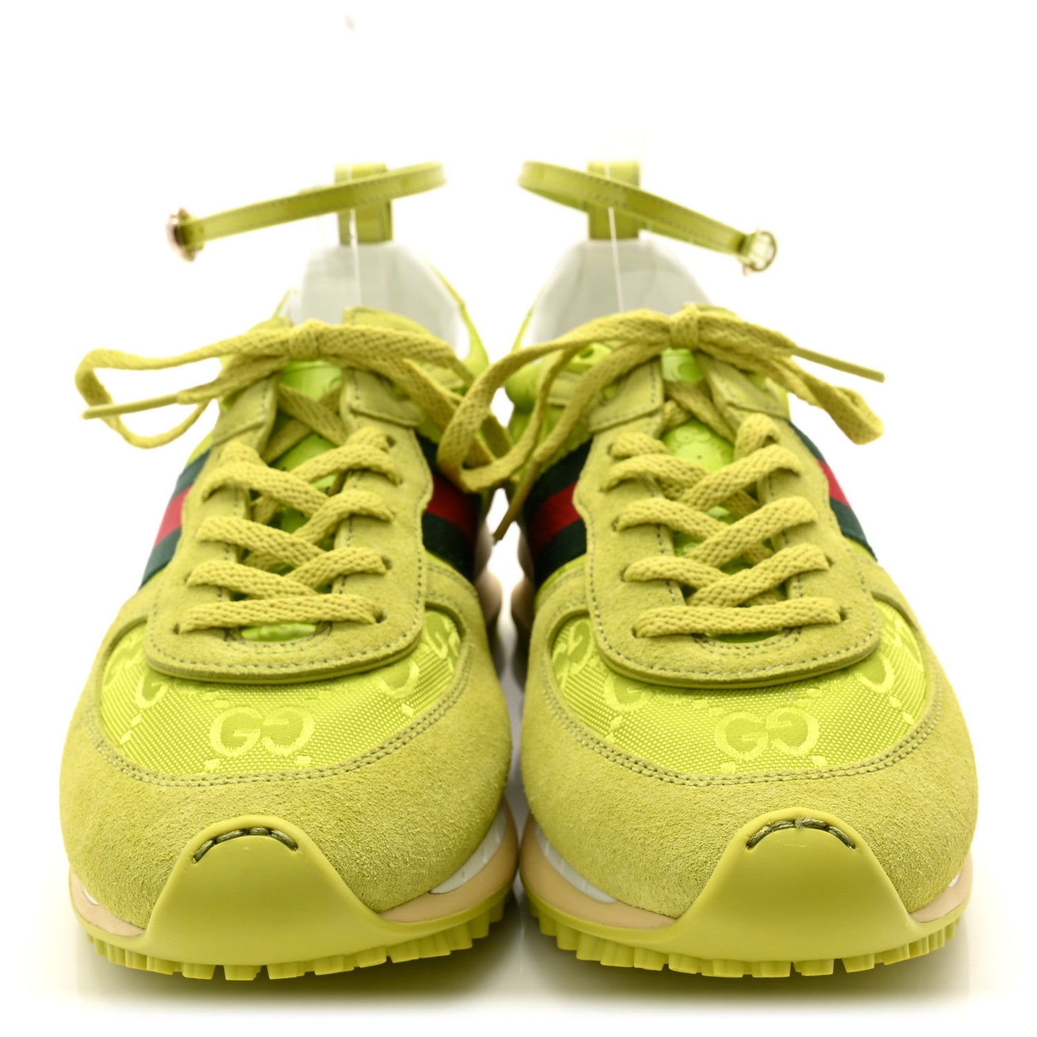 Gucci GG Suede Monogram Web Re-Motion Sneakers 37 Green 2 of 8