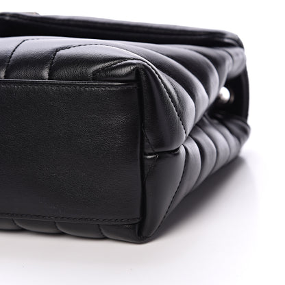 Saint Laurent Calfskin Y Quilted Monogram Small Loulou Chain Satchel Black 9 of 9