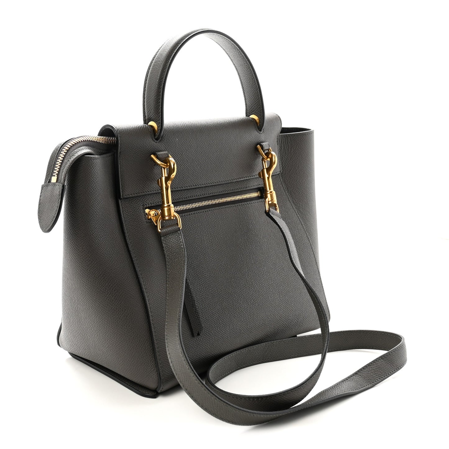 Grained Calfskin Micro Belt Bag Grey