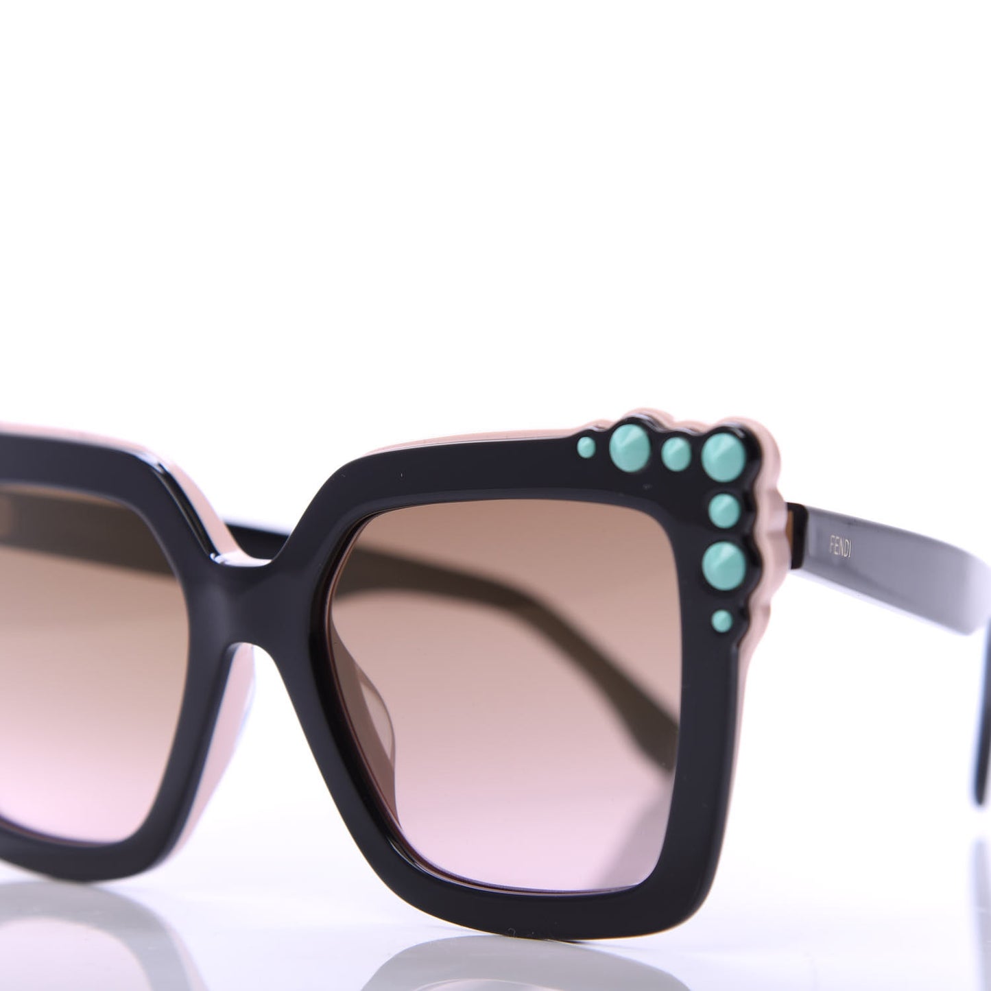 Studded Square Cat Eye Sunglasses FF 0260/S Black Pink