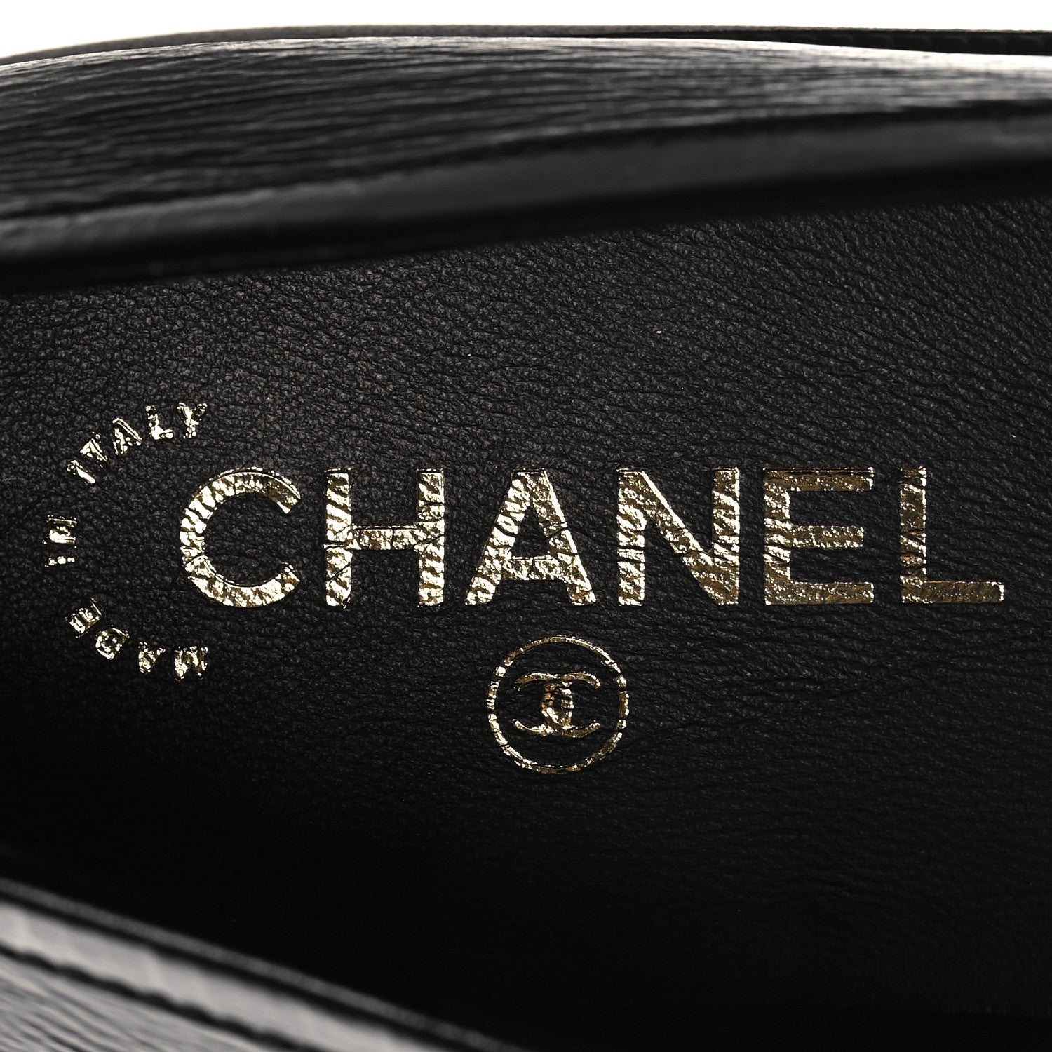 Chanel Shiny Calfskin Logo Loafers 40 Black 8 of 9